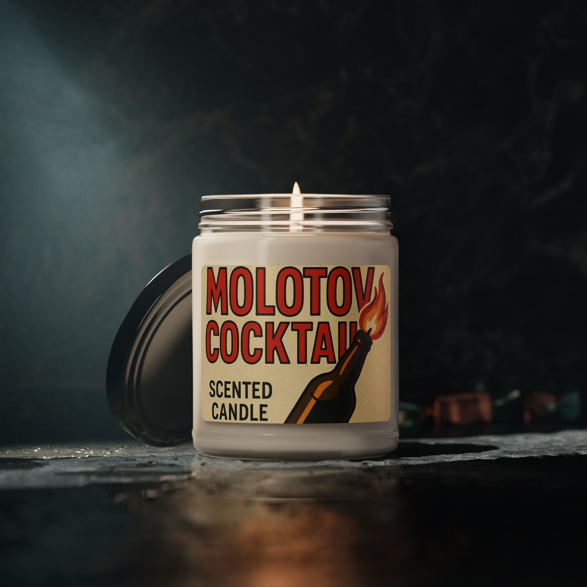 Molotov Cocktail Scented Soy Candle | Unique Home Decor, Gift for Friends, Relaxing Aromas, Candle Lover's Gift, Party Favor