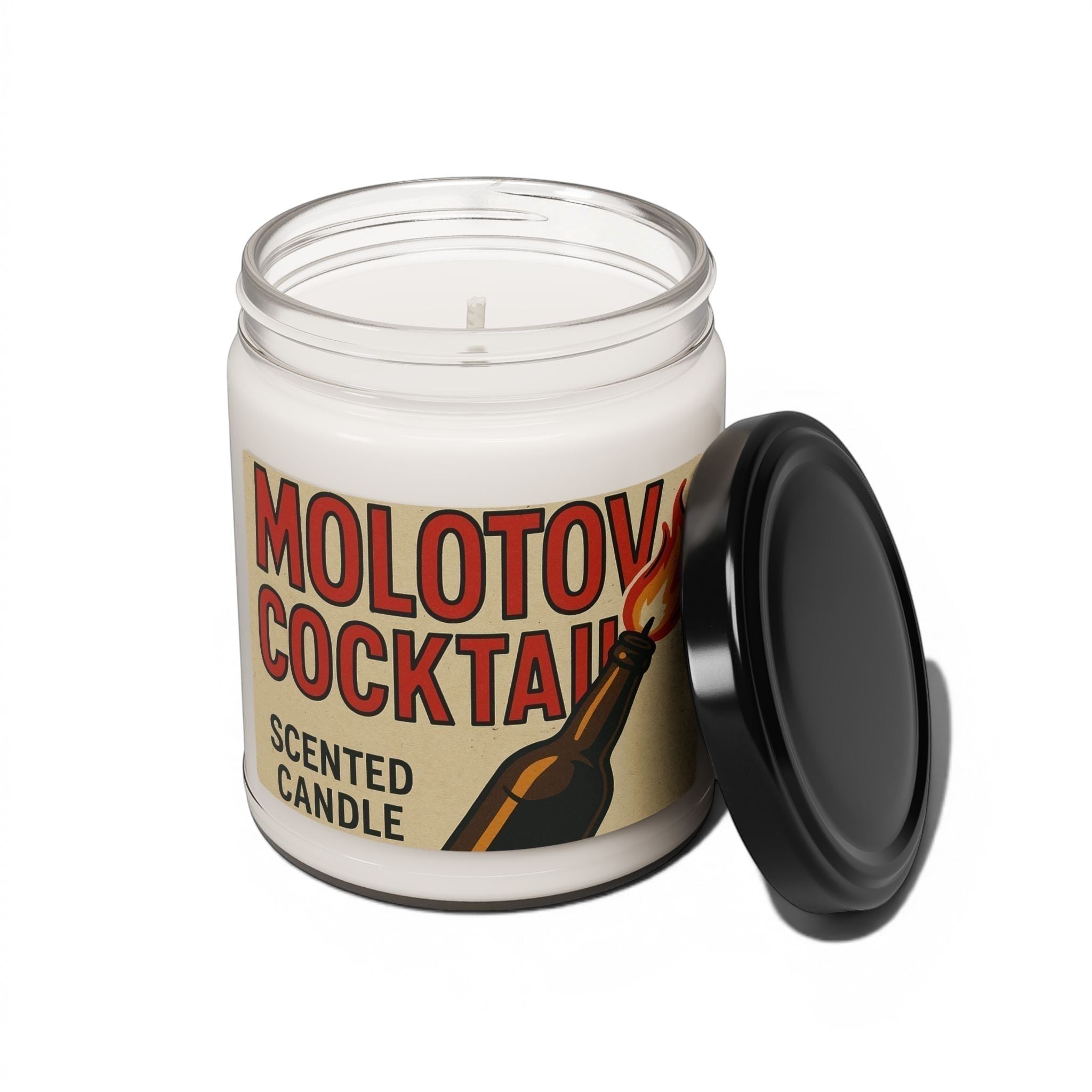 Molotov Cocktail Scented Soy Candle | Unique Home Decor, Gift for Friends, Relaxing Aromas, Candle Lover's Gift, Party Favor