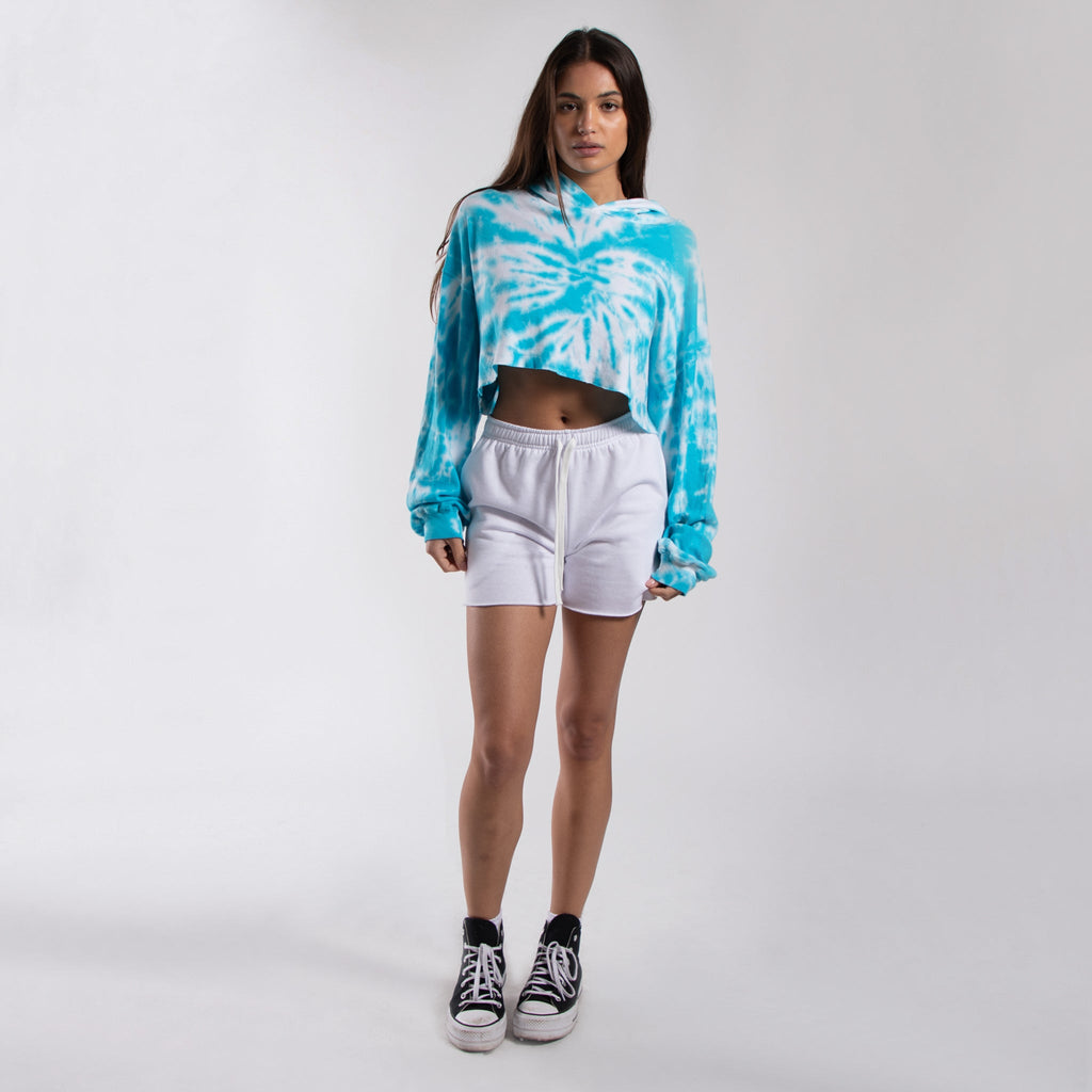 6036TD - Women's Cropped Tie Dye Hoodie