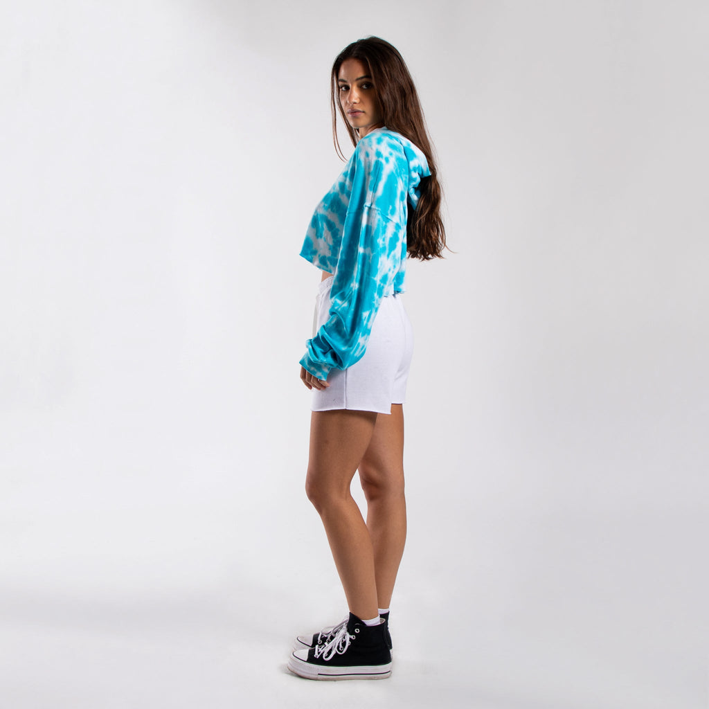 6036TD - Women's Cropped Tie Dye Hoodie