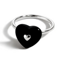 Black Heart Ring - Edgy Statement Ring | 925 Sterling Silver
