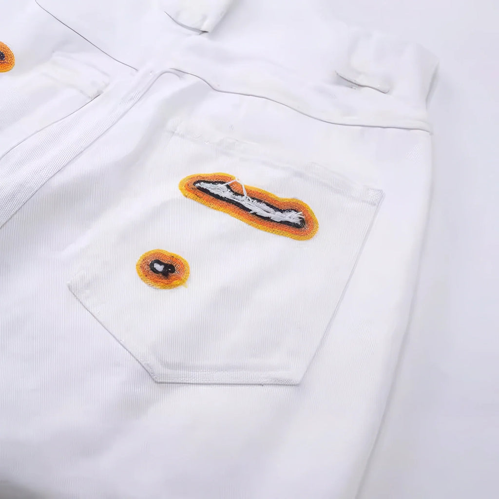 Flame Burnout Distressed Denim Jeans – Bold, Street Style Design