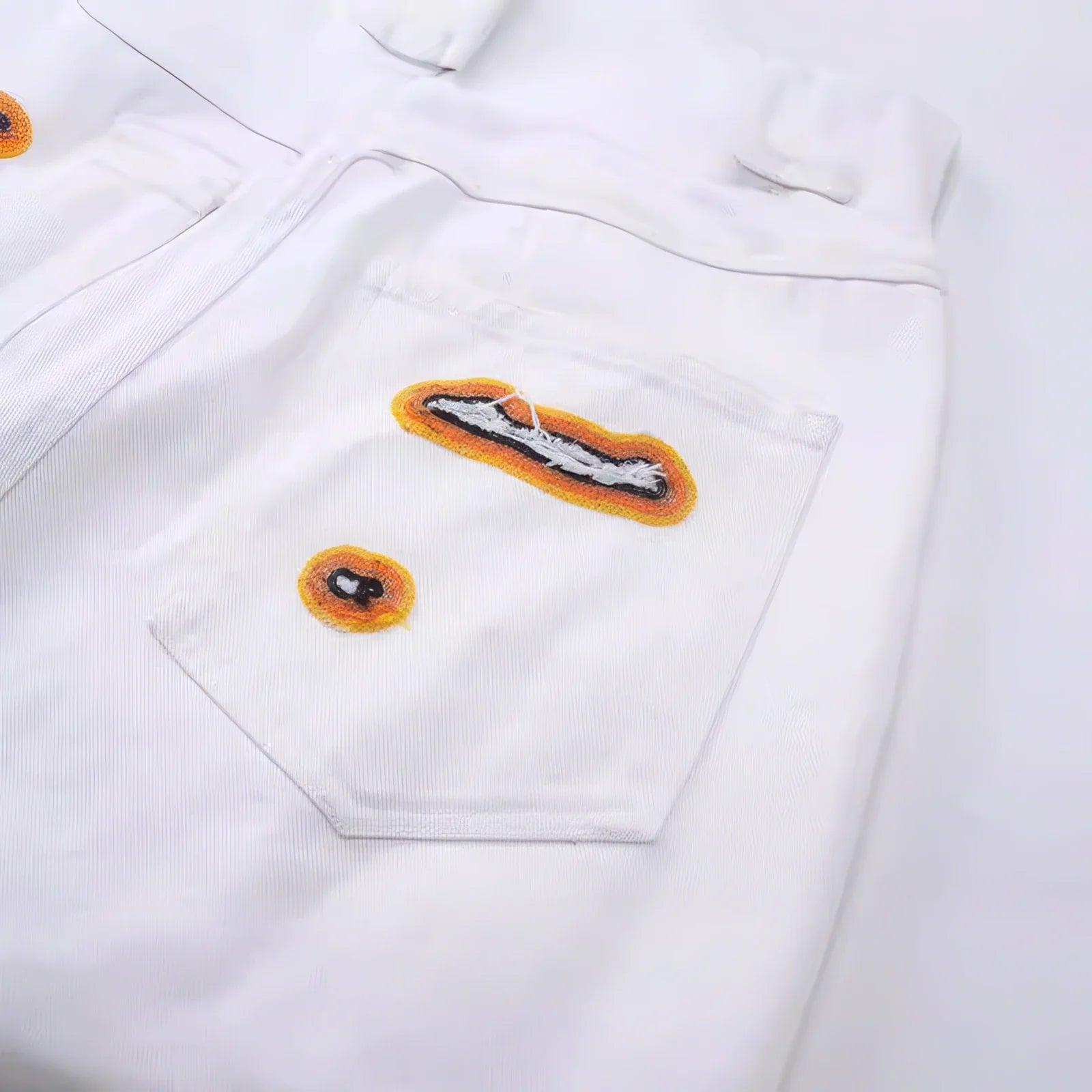 Flame Burnout Distressed Denim Jeans – Bold, Street Style Design