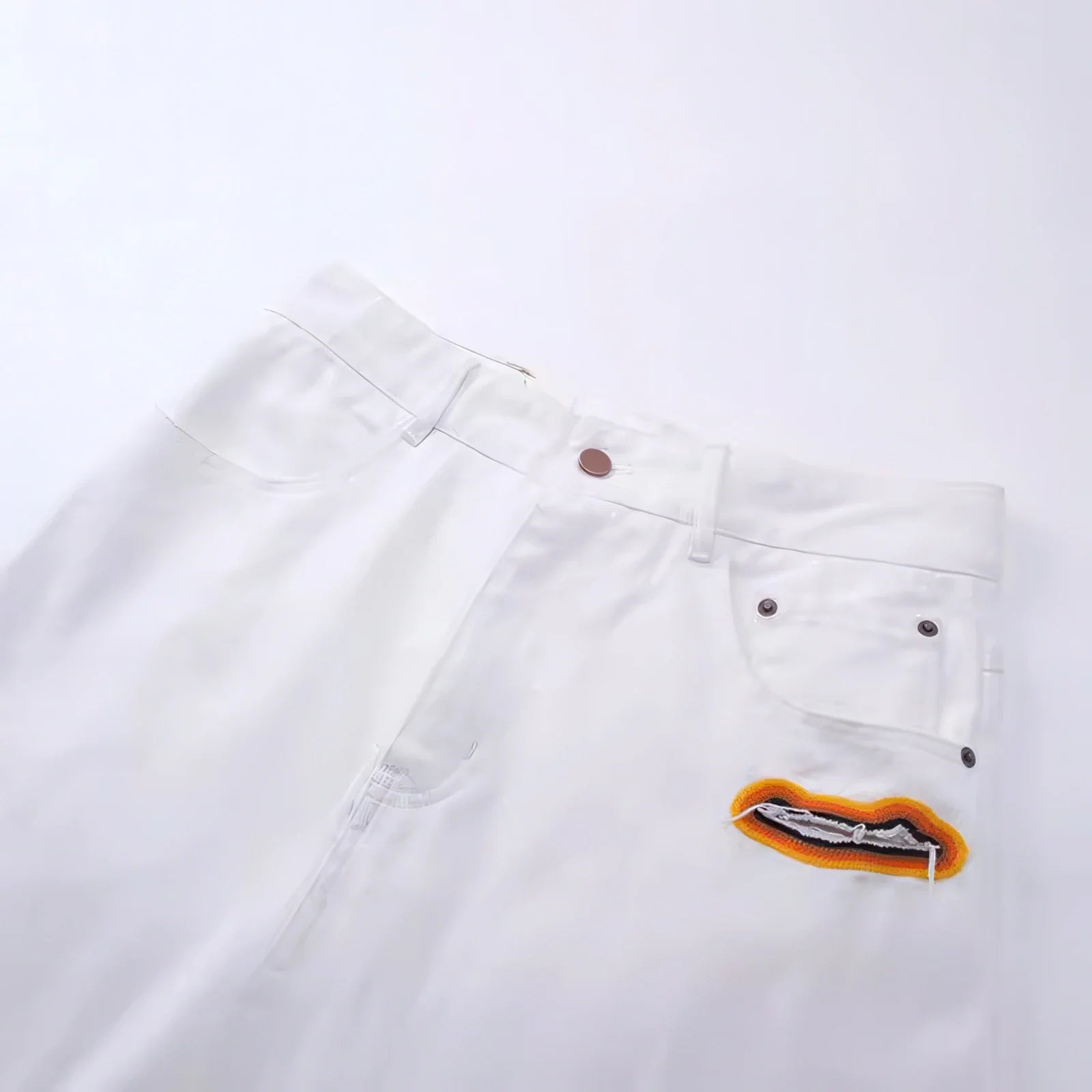 Flame Burnout Distressed Denim Jeans – Bold, Street Style Design