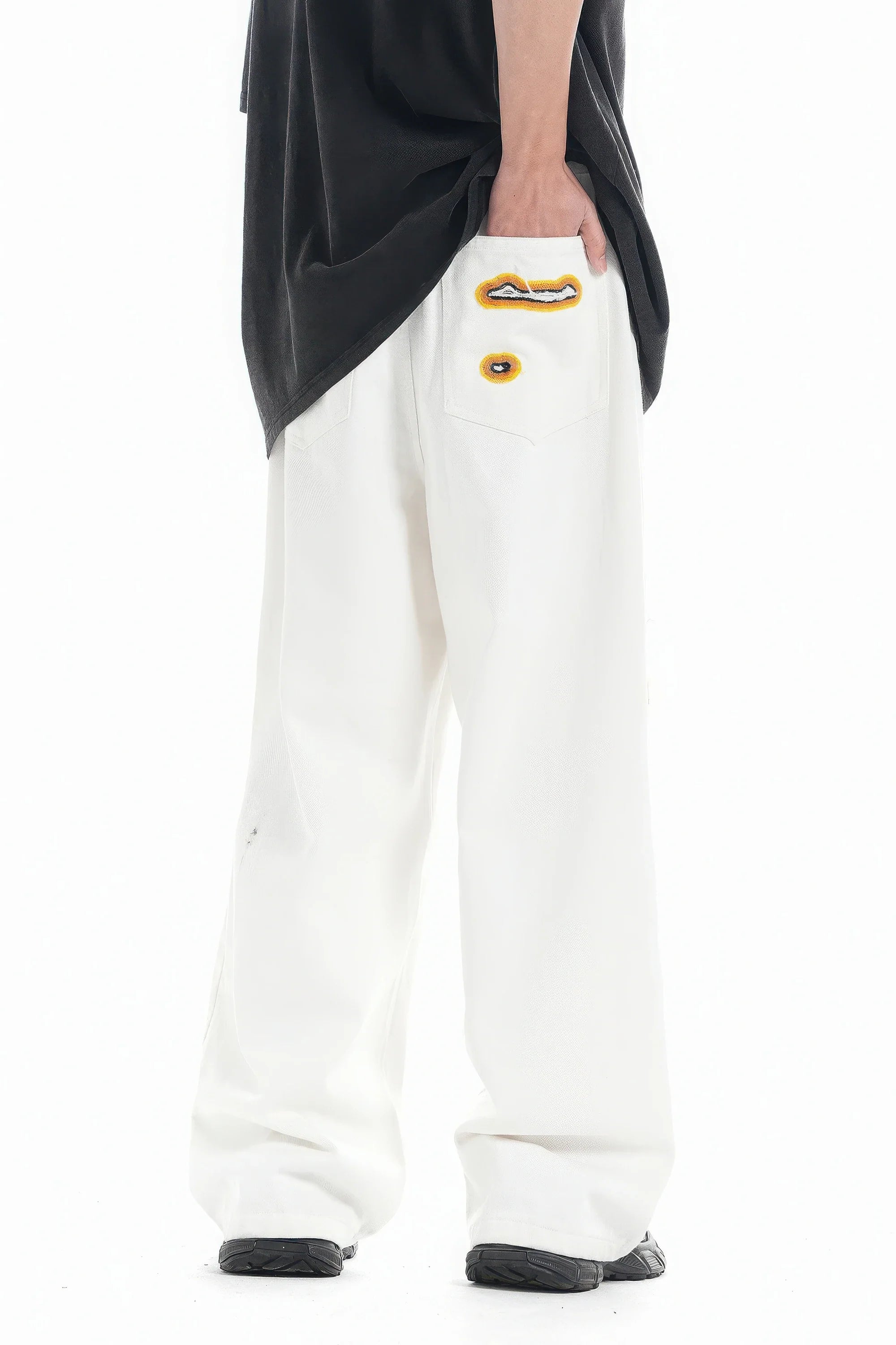 Flame Burnout Distressed Denim Jeans – Bold, Street Style Design