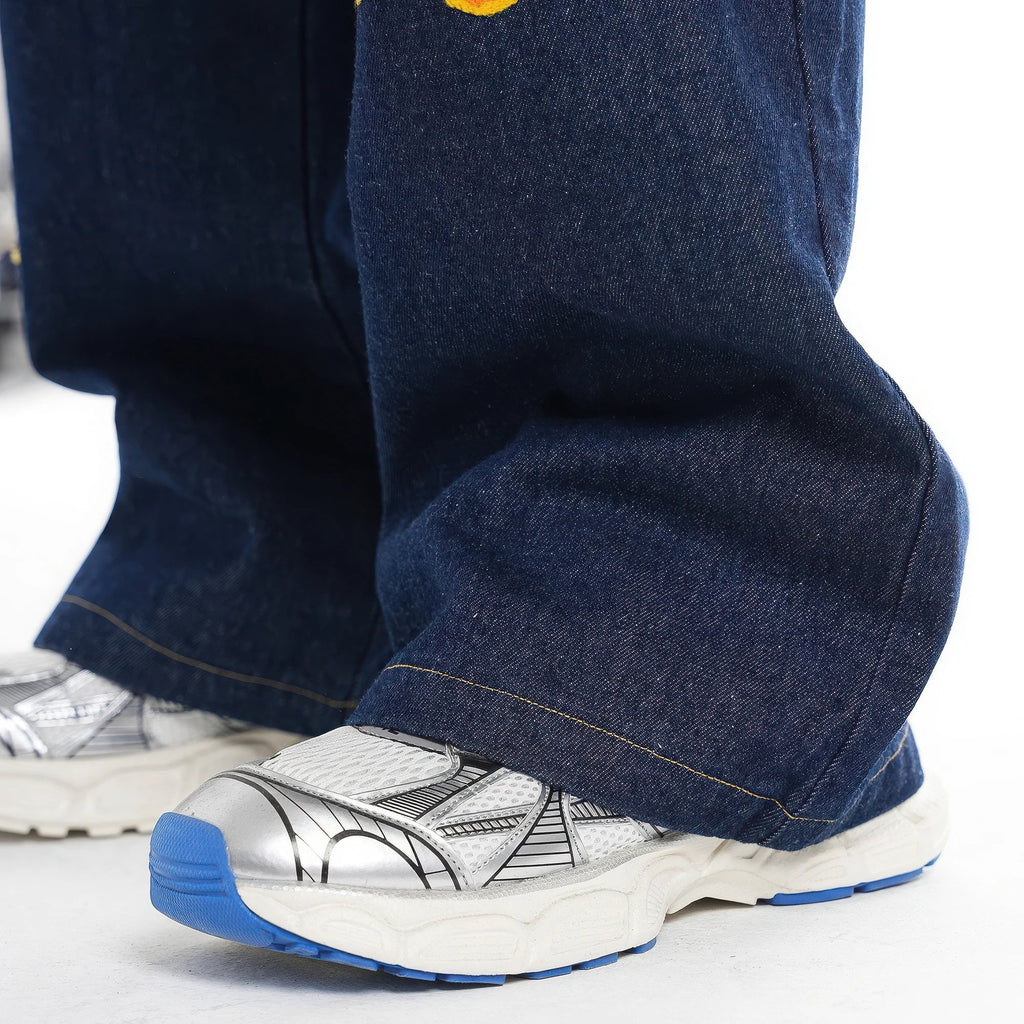 Flame Burnout Distressed Denim Jeans – Bold, Street Style Design