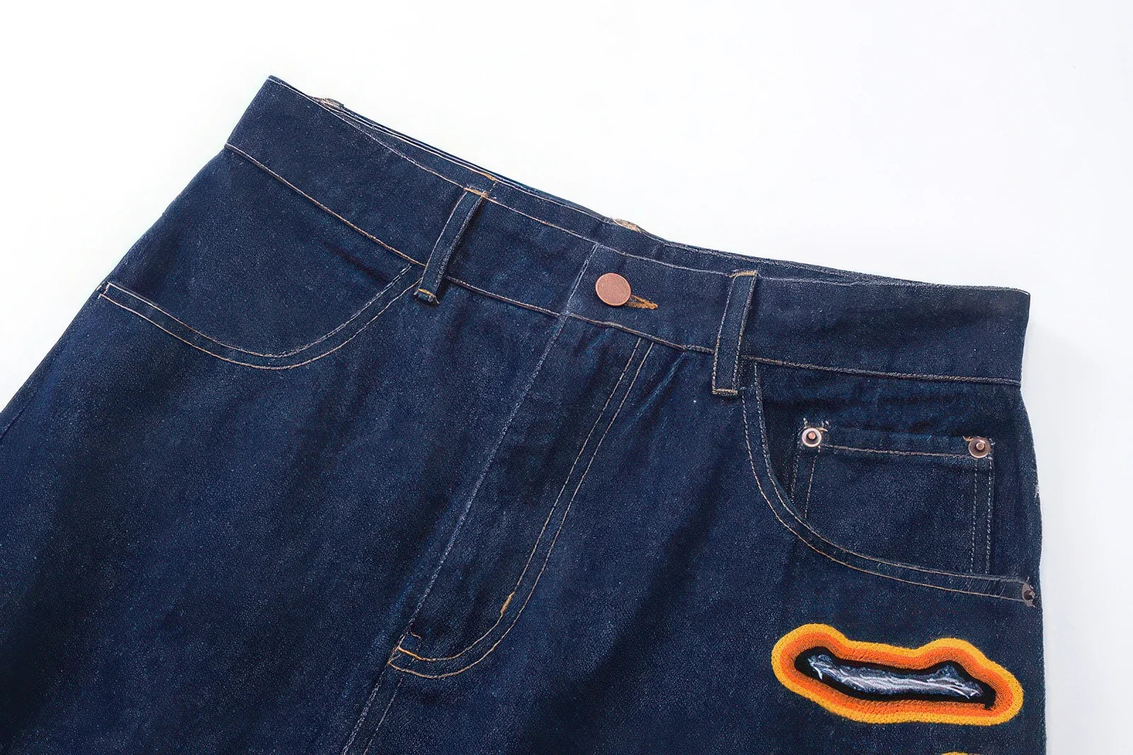 Flame Burnout Distressed Denim Jeans – Bold, Street Style Design