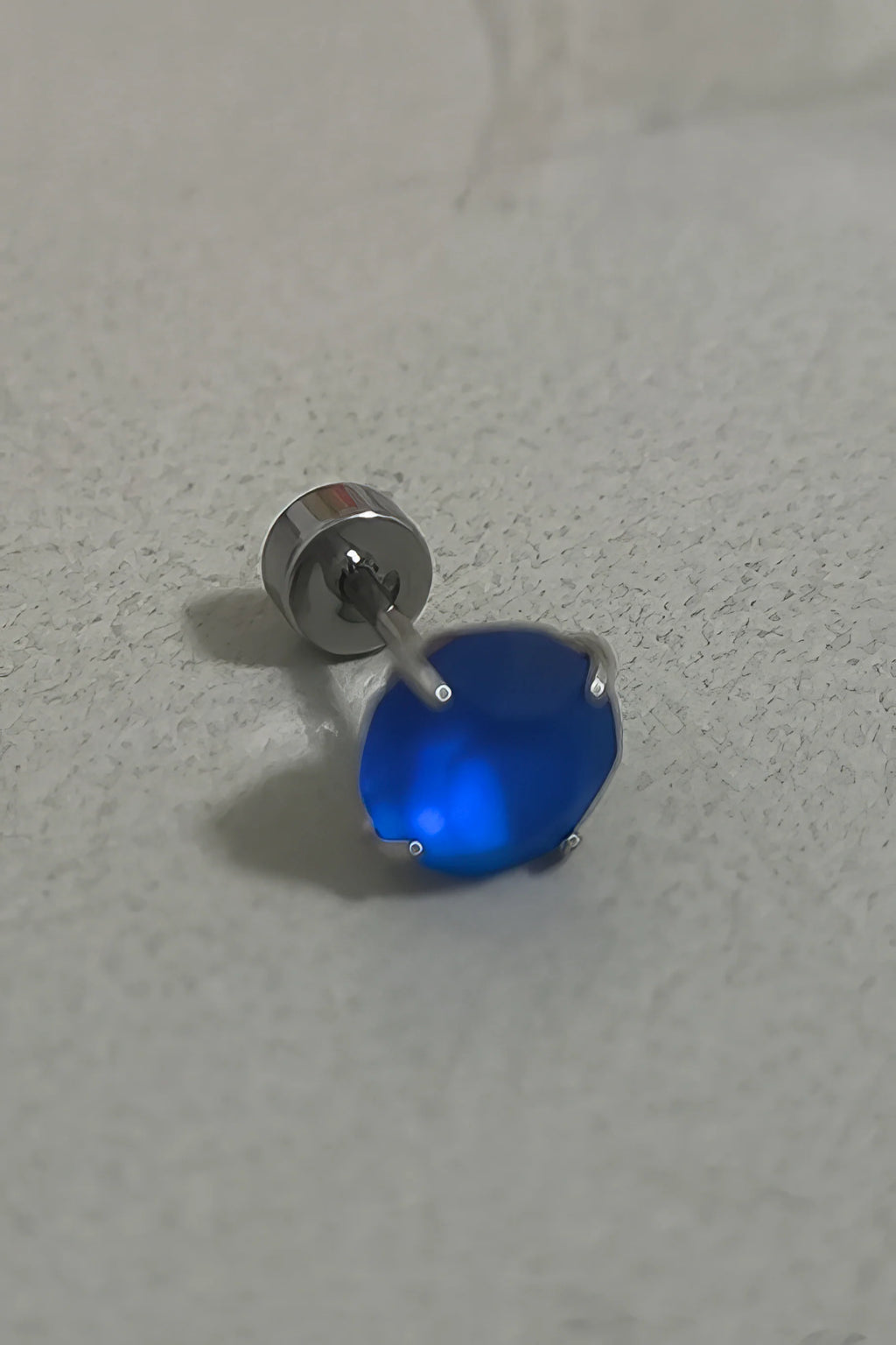 Blue Tulip Matte Titanium Steel Stud Earrings