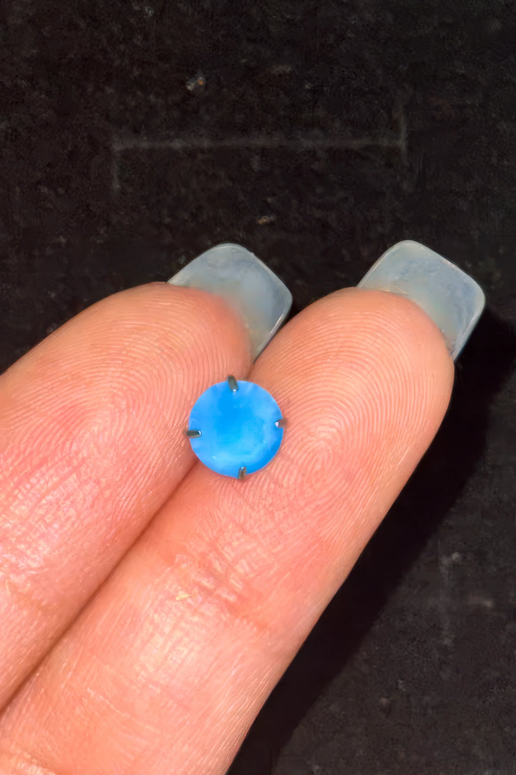 Blue Tulip Matte Titanium Steel Stud Earrings