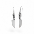 Sterling Silver Kitchen Knife Dangle Earrings – Edgy Handmade Statement Jewelry