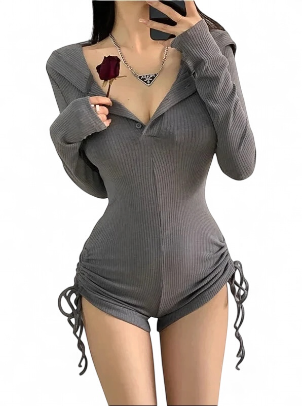 Hooded Long Sleeve Romper