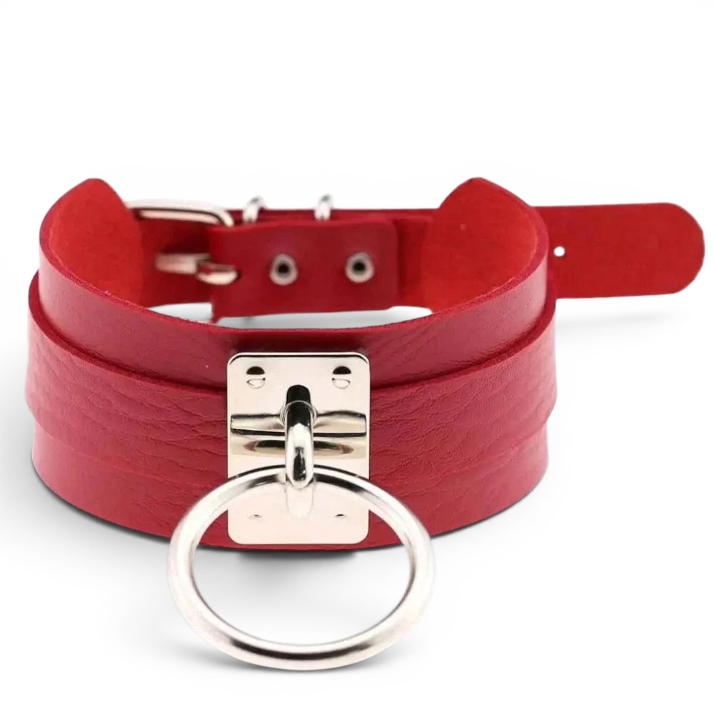 Edgy Leather Choker Collar