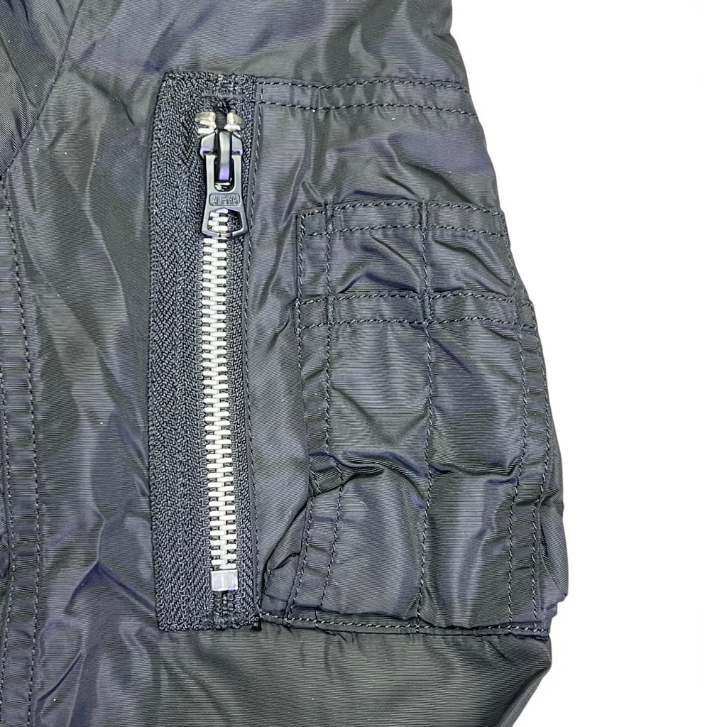 ALPHA INDUSTRIES  Bomber Jacket Orange Lined Unisex Sz XS Black (Pre-Owned)