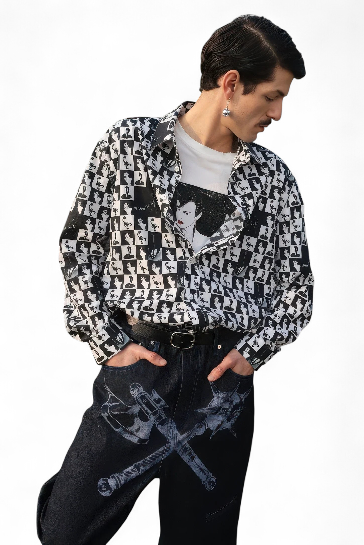 Warrior Chain Ball Earrings – Edgy & Unisex Statement Piece (Pair)