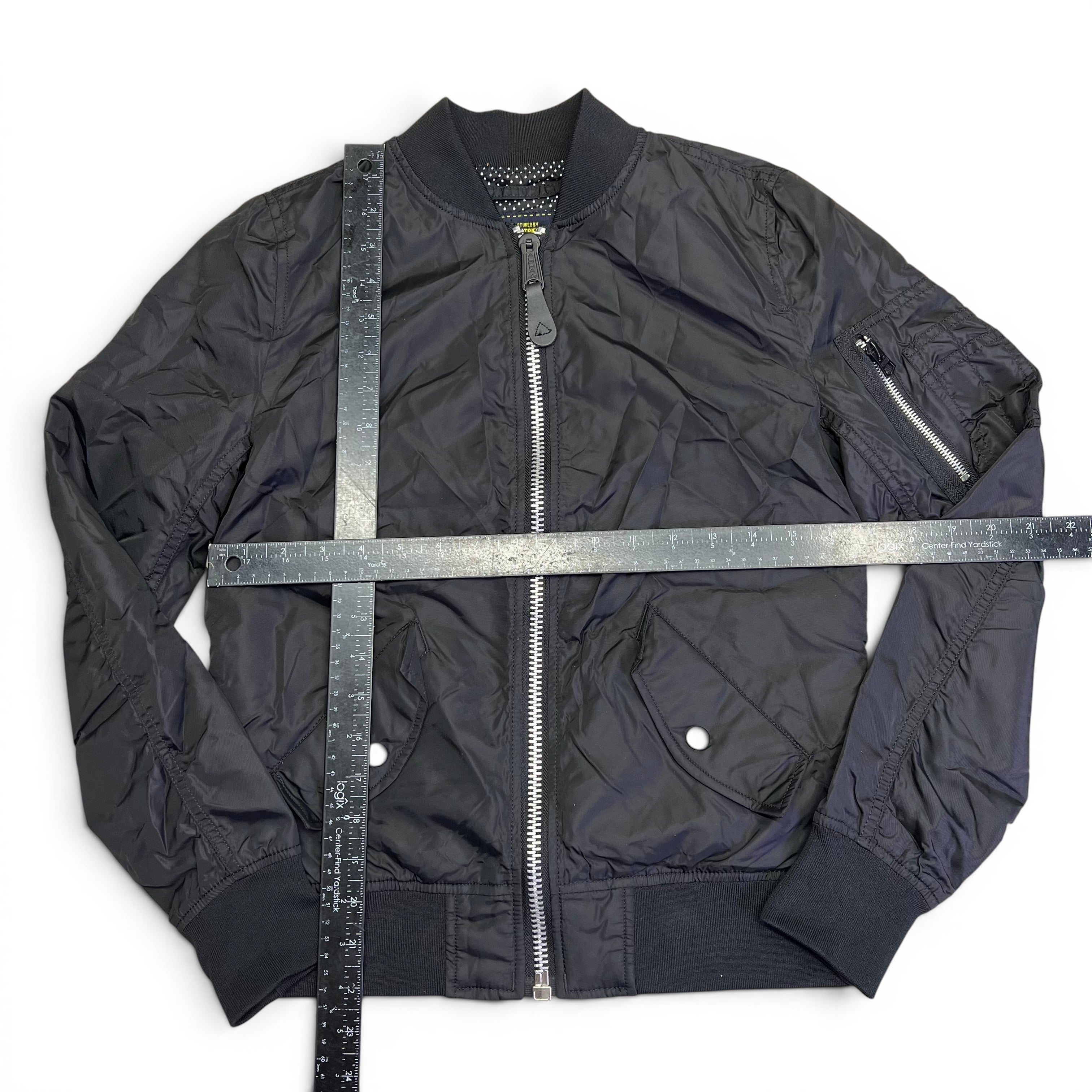 ALPHA INDUSTRIES  Bomber Jacket Orange Lined Unisex Sz XS Black (Pre-Owned)