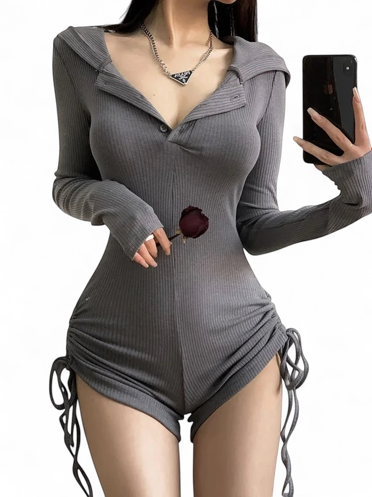 Hooded Long Sleeve Romper