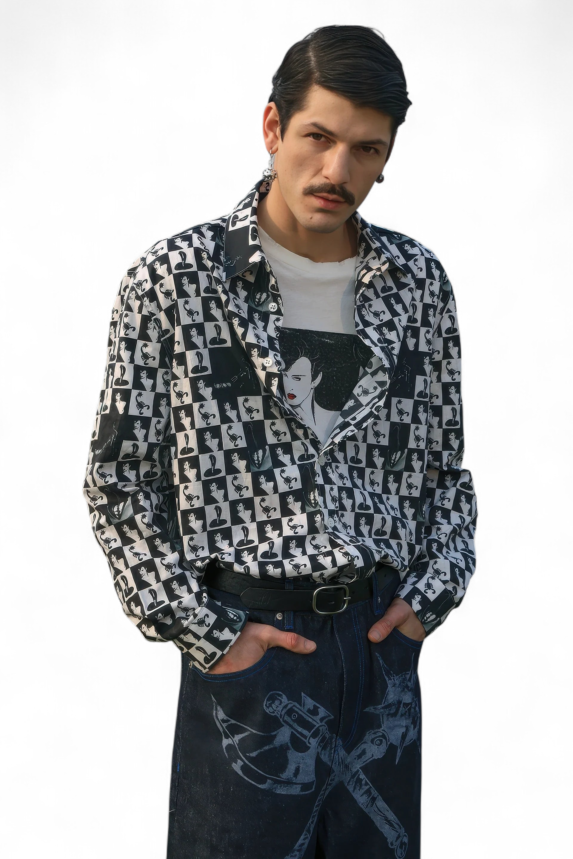 Warrior Chain Ball Earrings – Edgy & Unisex Statement Piece (Pair)