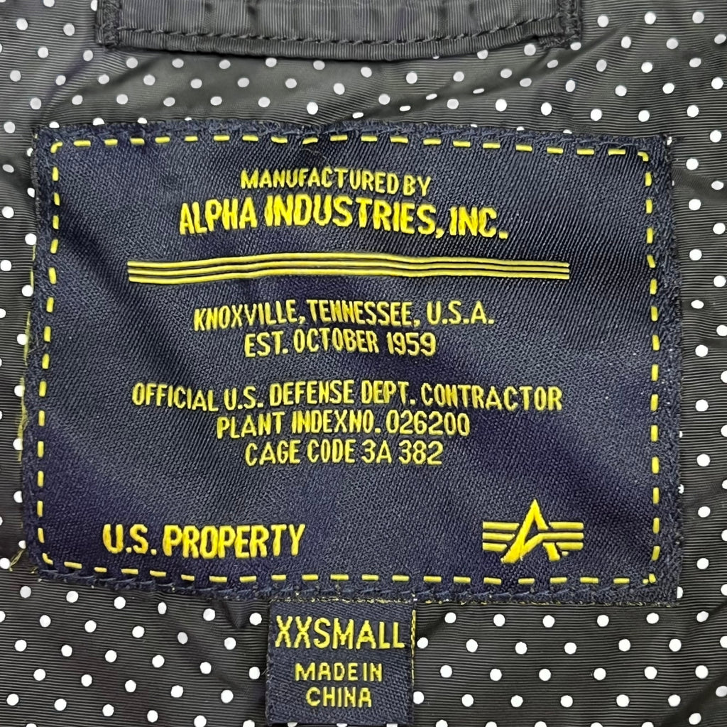 ALPHA INDUSTRIES  Bomber Jacket Orange Lined Unisex Sz XS Black (Pre-Owned)